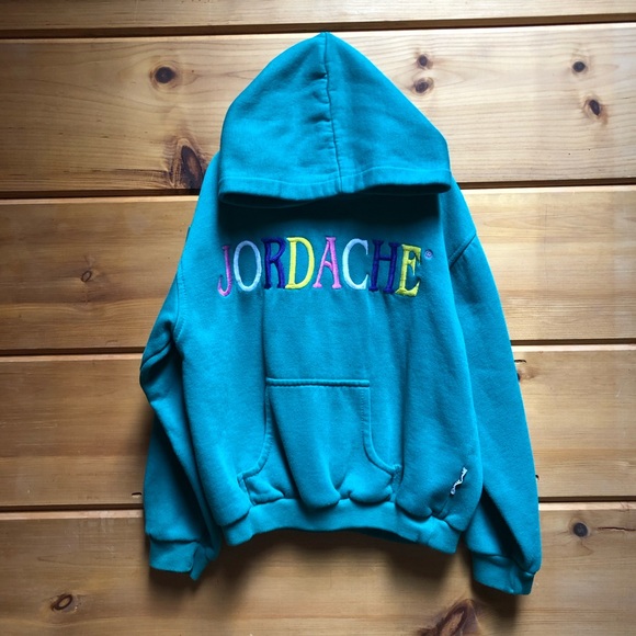 Vintage Jordache Kid Hoodie Sweatshirt Embroidered hood 6X L - Picture 1 of 12